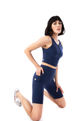 CARGO BIKER SHORTS - INDIGO